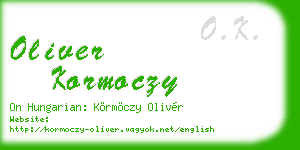 oliver kormoczy business card